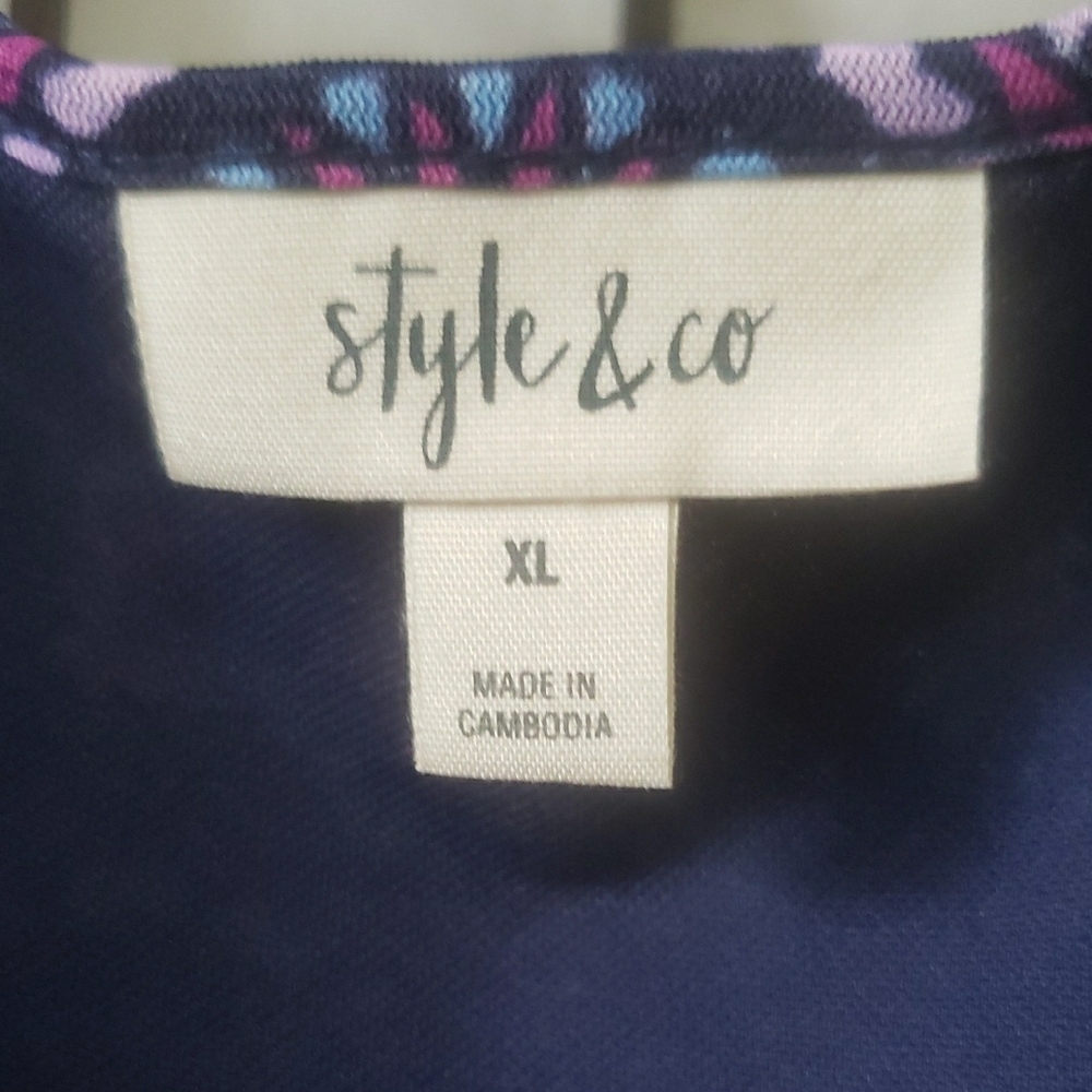 Style & Co. Purple Patterned Dress - Picture 2 of 3